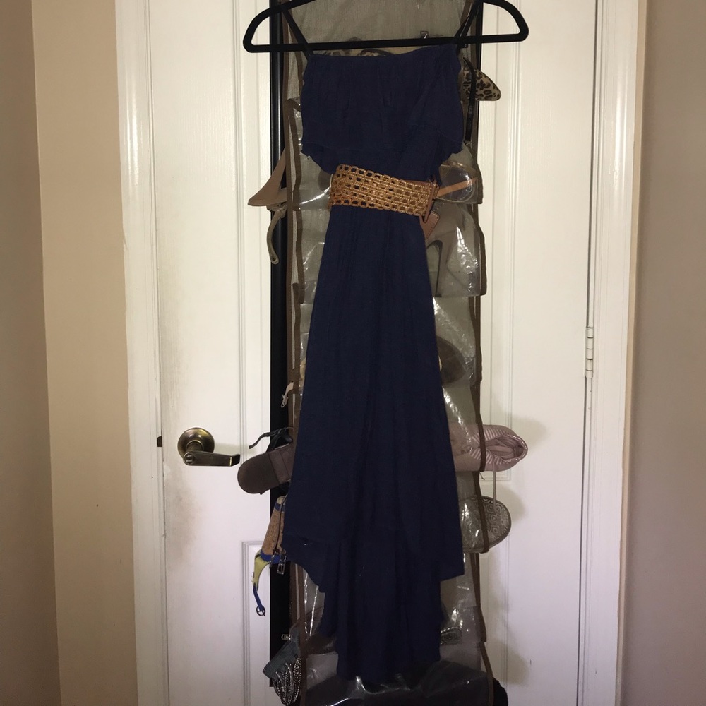 Navy blue midi dress